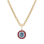 Blue Sapphire Tulip Pendant Necklace Pendant Necklace Kathryn Bentley 18in Charm Chain