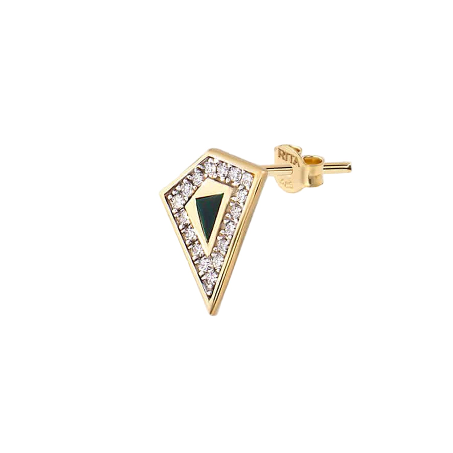 Malachite Origami Earring Stud Earrings RITA Fine Jewelry Single