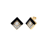 Cubic Diamond Enamel Earring Stud Earrings RITA Fine Jewelry Pair