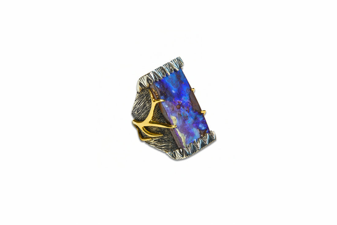 One of a Kind Opal Antler Ring Statement K. Brunini Jewels   
