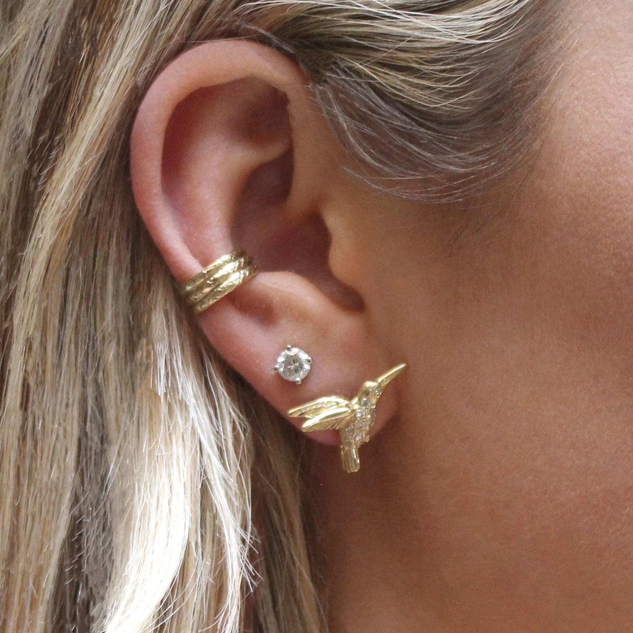 Hummingbird Earring with Diamonds Earrings Le Depot Dore   