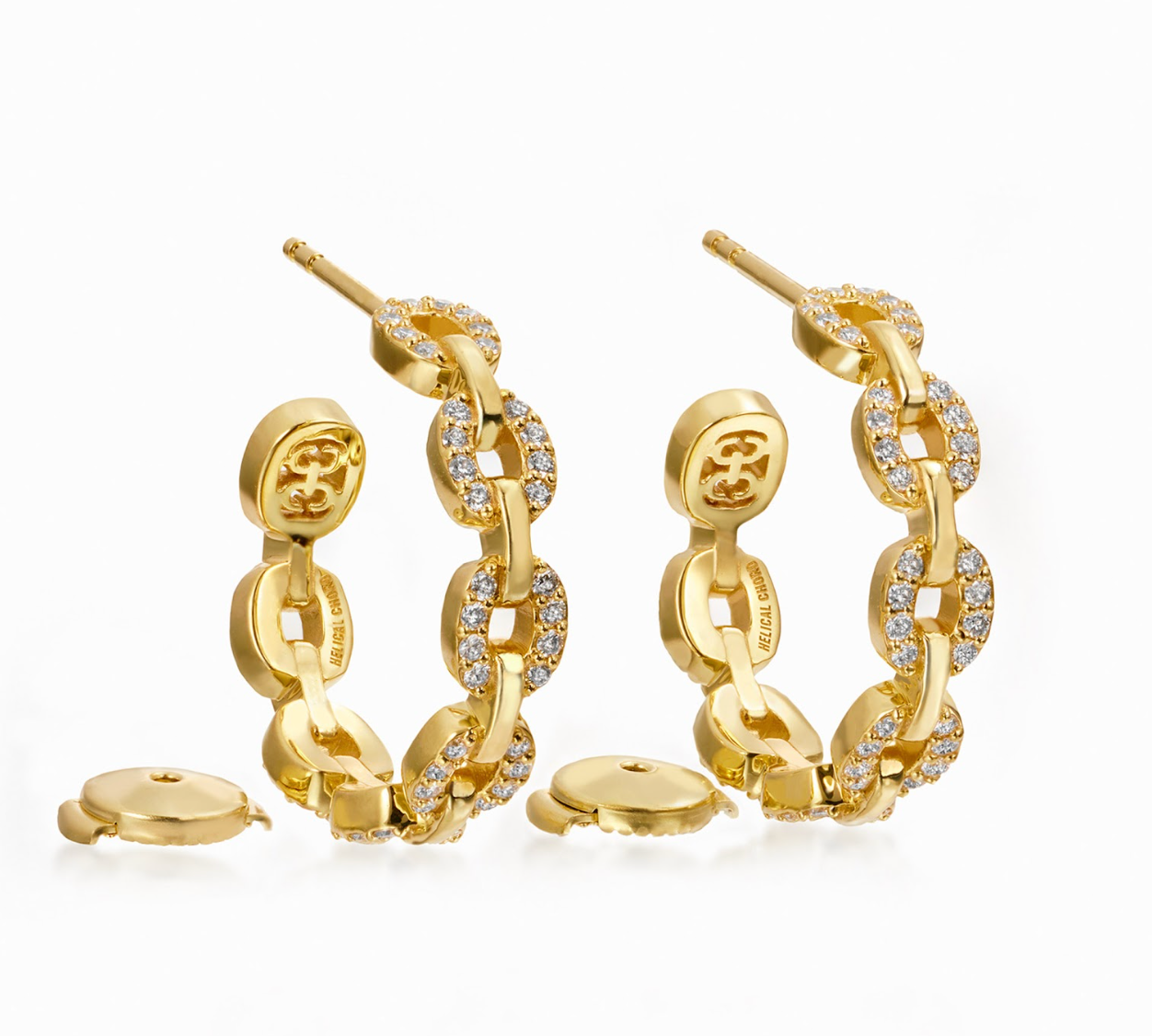 Links Tiny Chain Earrings Hoop Earrings KIMITAKE