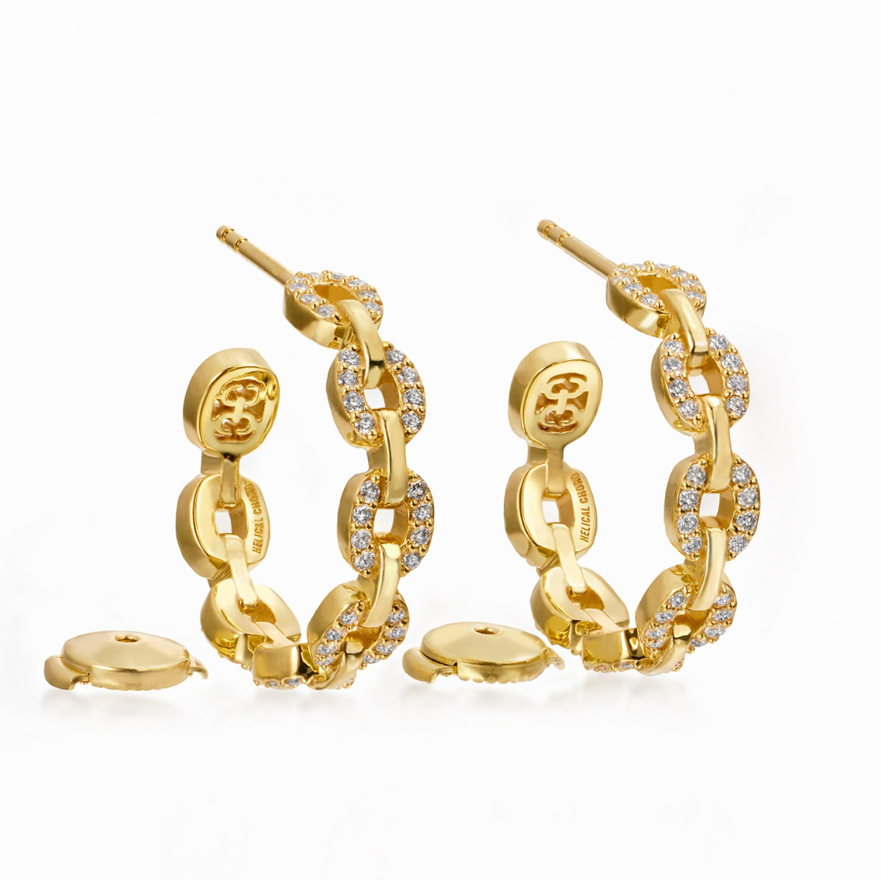 Links Tiny Chain Earrings Hoop Earrings KIMITAKE