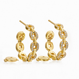 Links Tiny Chain Earrings Hoop Earrings KIMITAKE