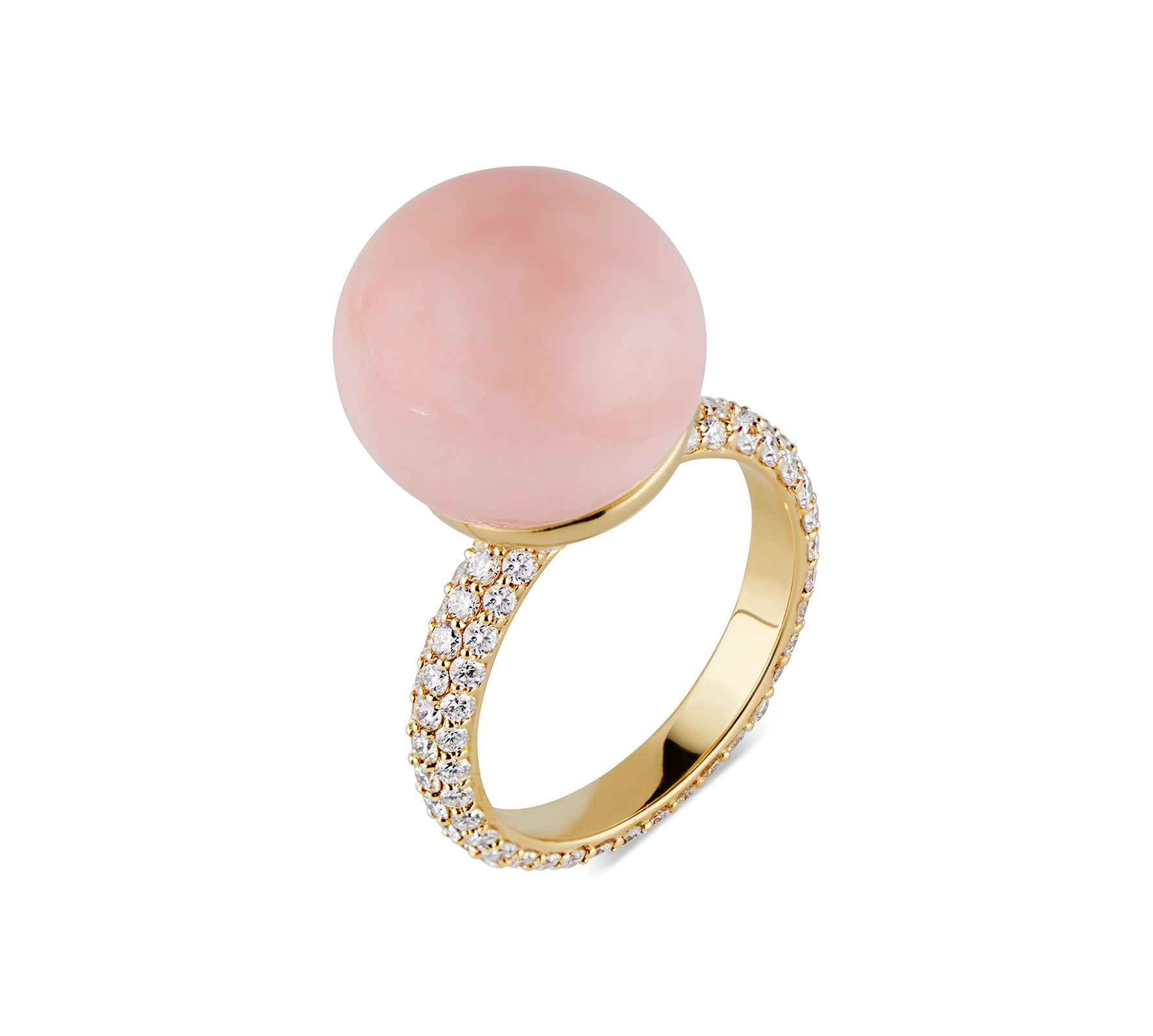 Pink Opal Pave Ring, Large Ring Akaila Reid 6  