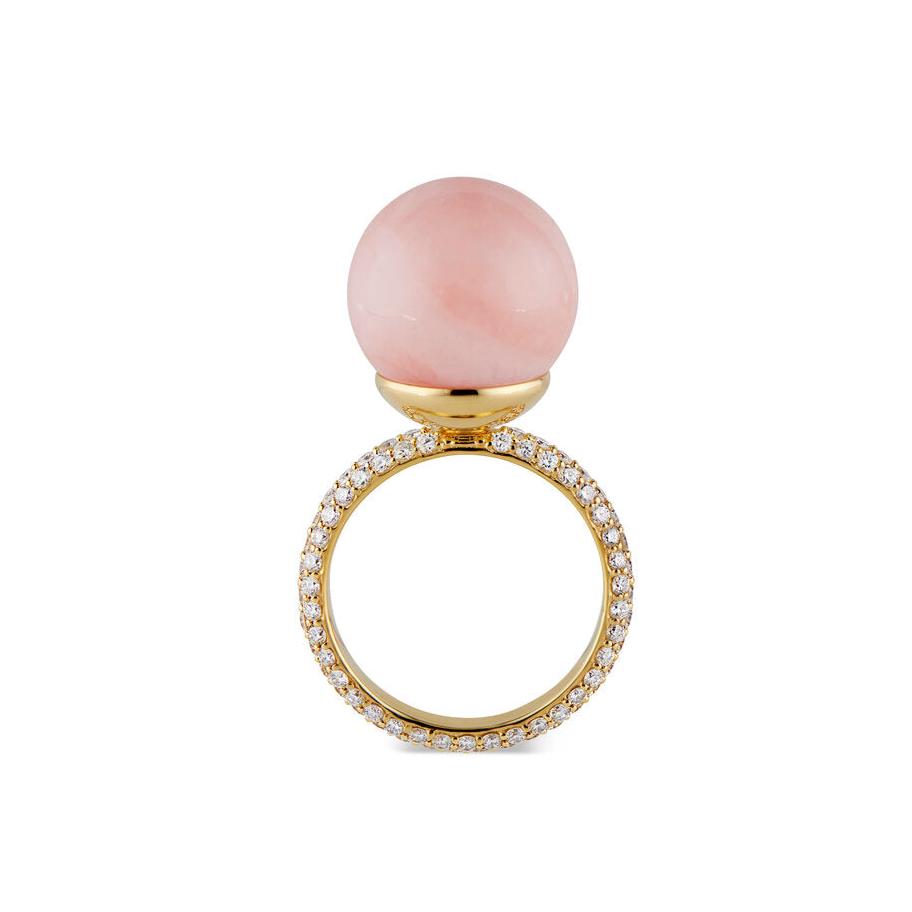 Pink Opal Pave Ring, Large Ring Akaila Reid   