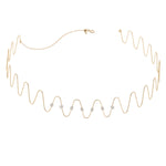 Wave Choker Necklace with Diamonds Choker Necklace Ritique   