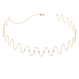 Wave Choker Necklace with Diamonds Choker Necklace Ritique   