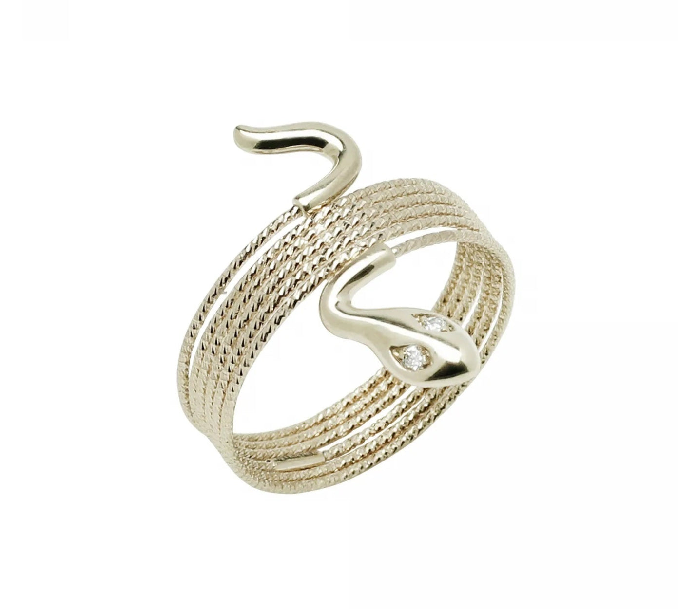 Serpentine Wire Ring with Diamond Ring Ritique 6-6.5