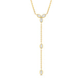 Marquis Lariat Necklace Lariat Carbon and Hyde Yellow Gold  