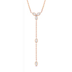 Marquis Lariat Necklace Lariat Carbon and Hyde Rose Gold  