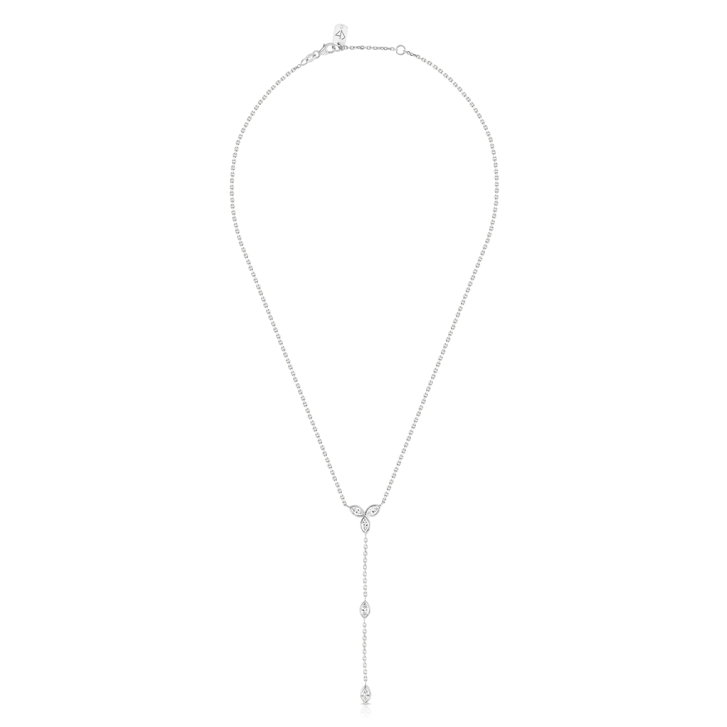 Marquis Lariat Necklace Lariat Carbon and Hyde   