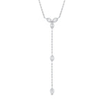 Marquis Lariat Necklace Lariat Carbon and Hyde White Gold  