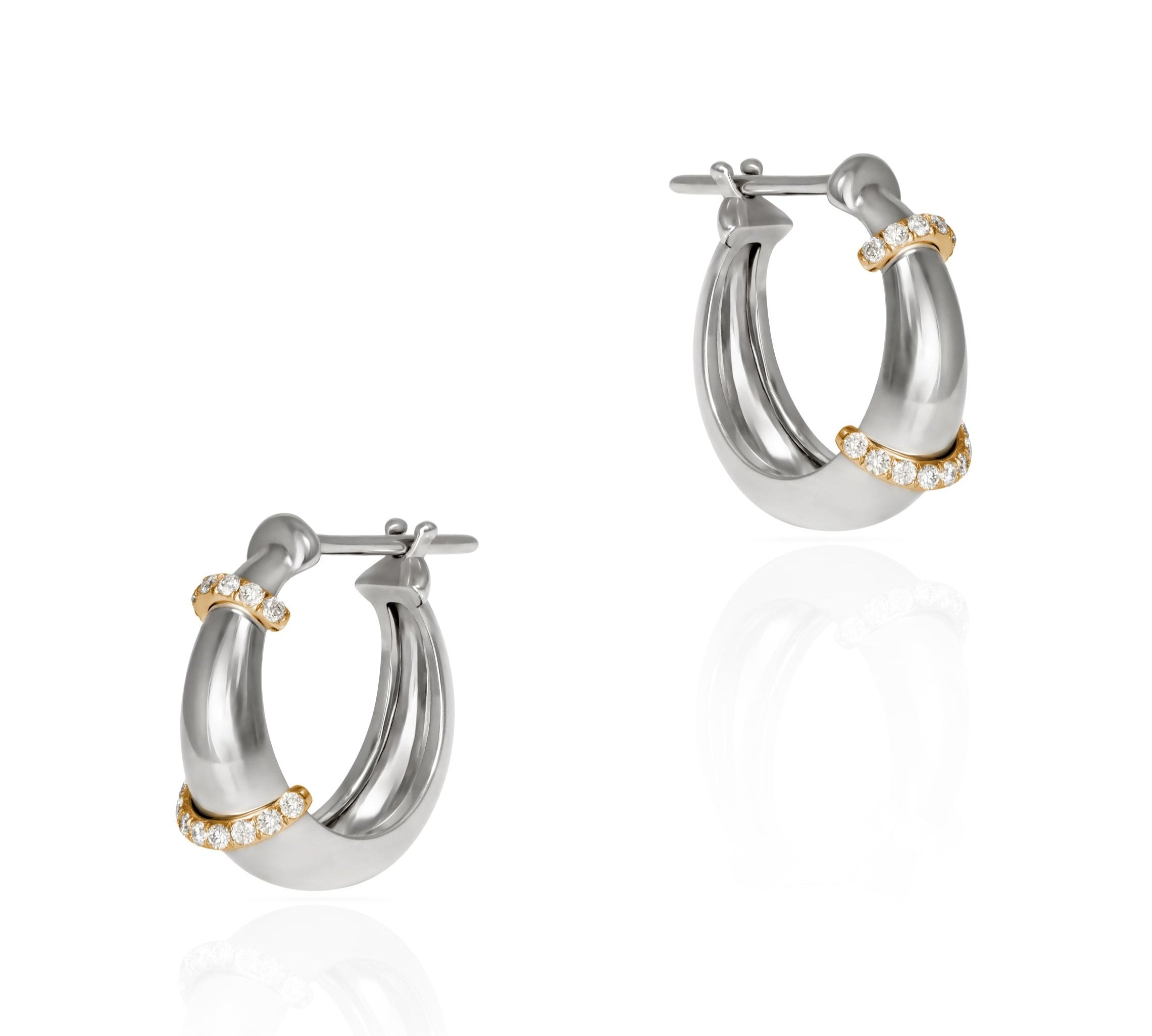 The Buoy Hoops, Size Two Hoops Earrings Latelier Nawbar White Gold  