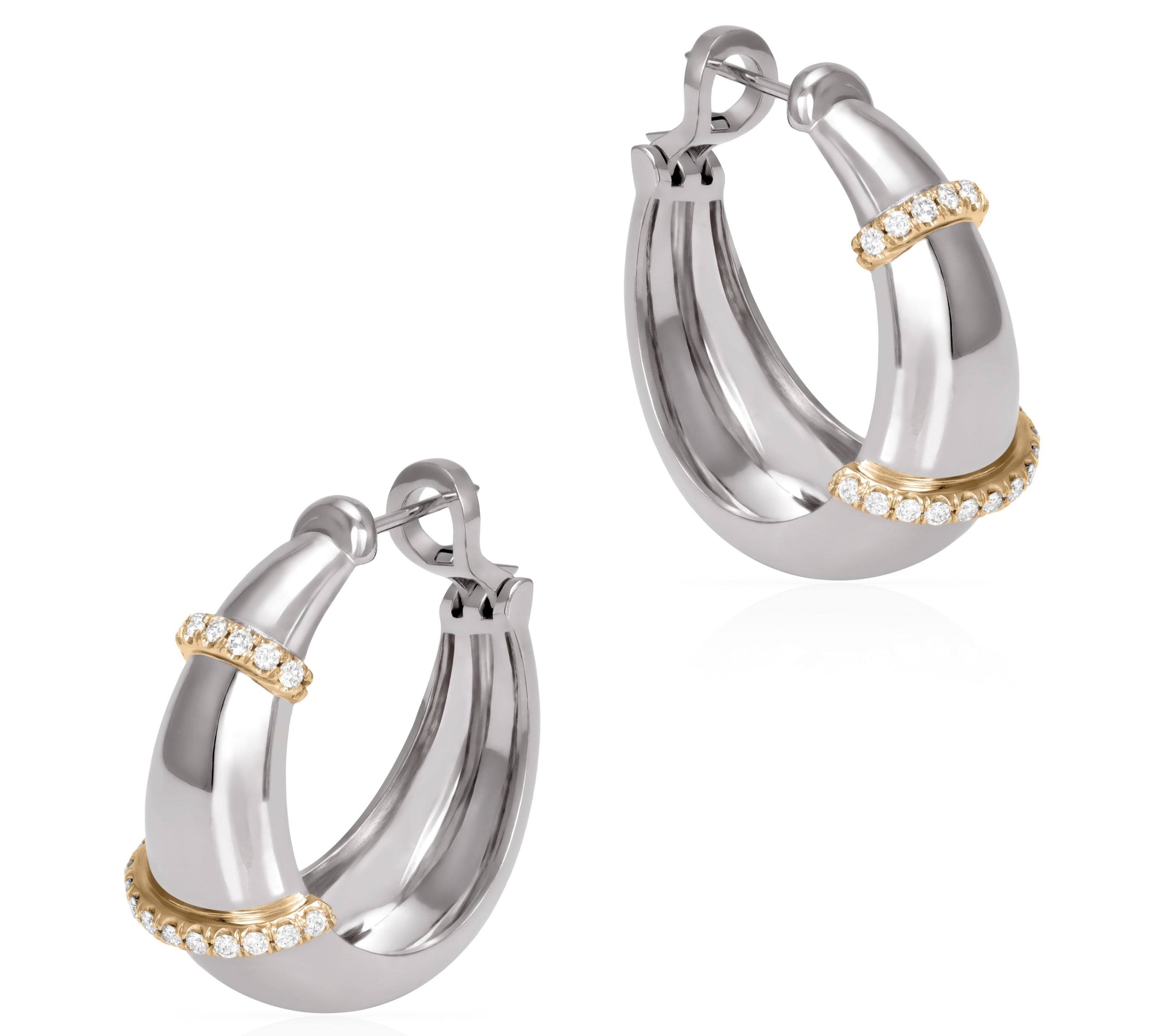 The Buoy Hoops, Size Four Hoops Earrings Latelier Nawbar White Gold  