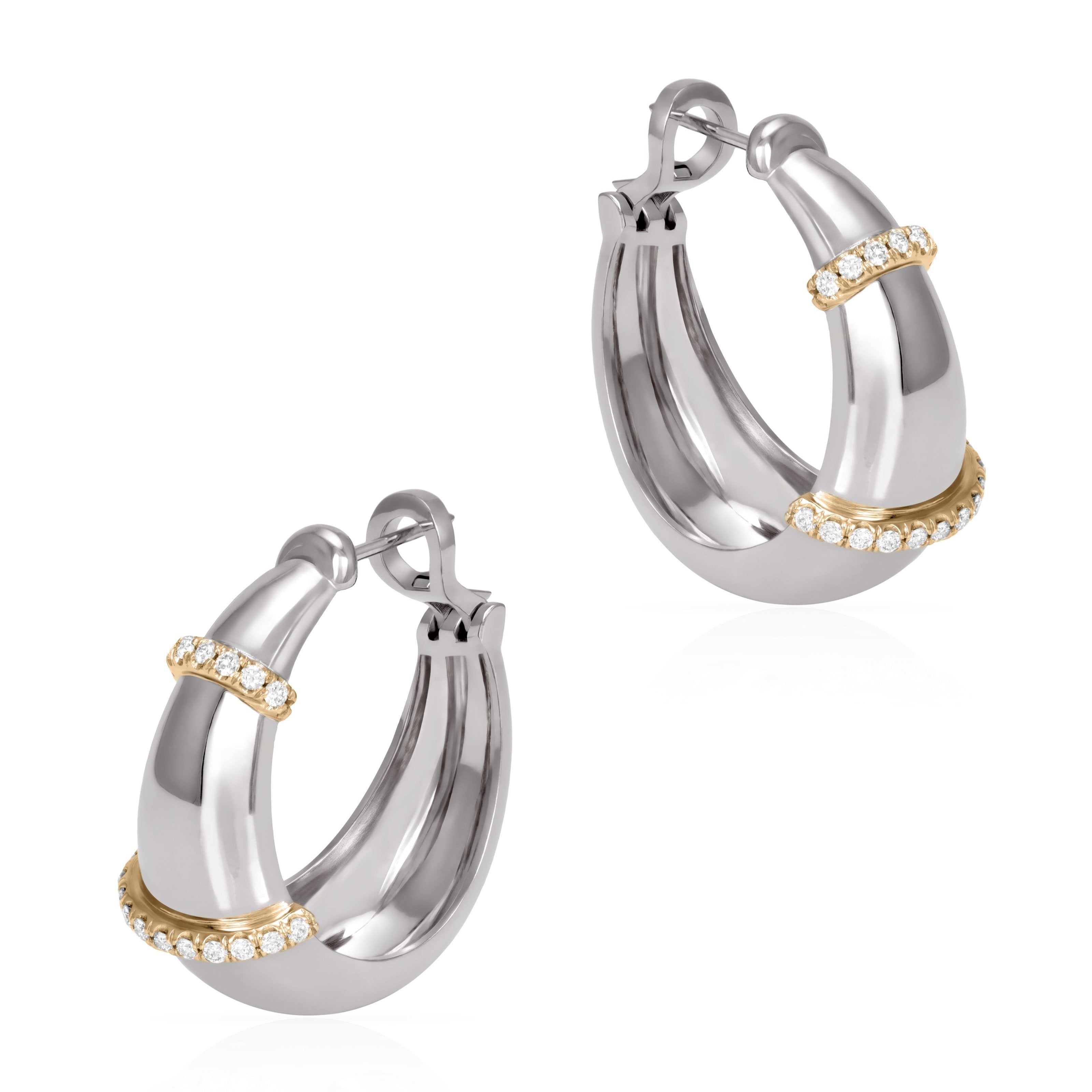 The Buoy Hoops, Size Four Hoops Earrings Latelier Nawbar White Gold  