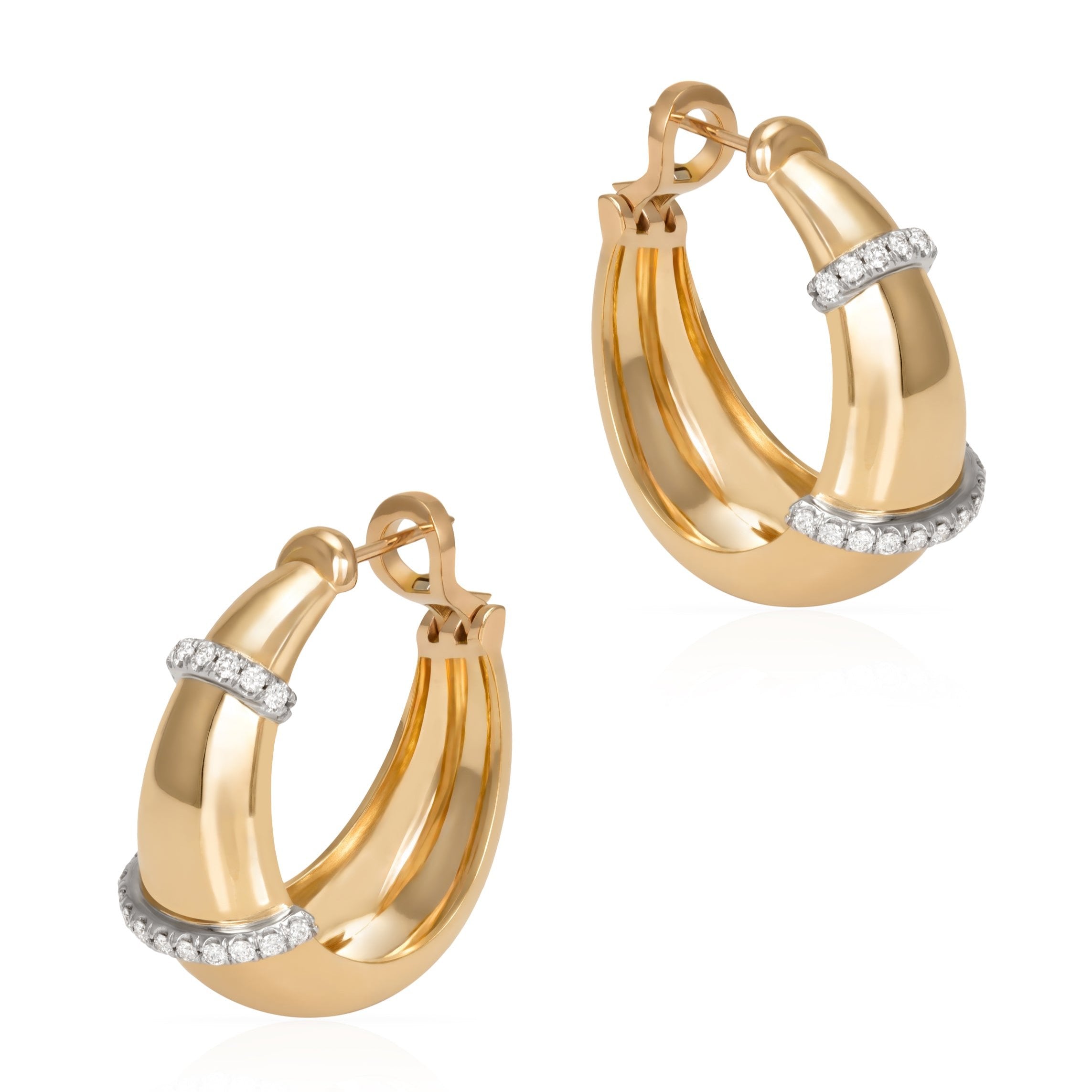 The Buoy Hoops, Size Four Hoops Earrings Latelier Nawbar Yellow Gold  