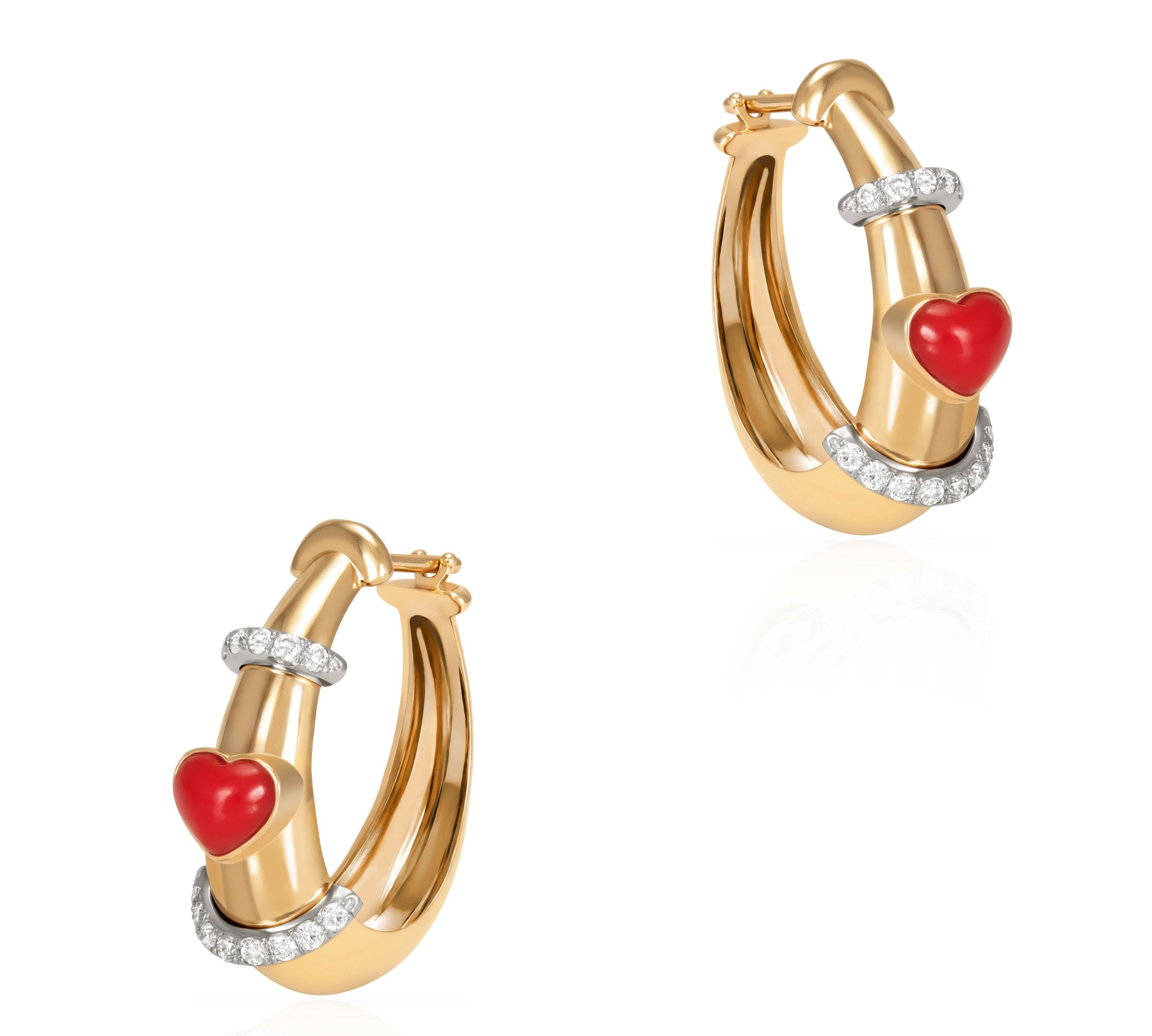 Buoy "Shape" Earrings Hoops Earrings Latelier Nawbar Buoy Venus Coral  