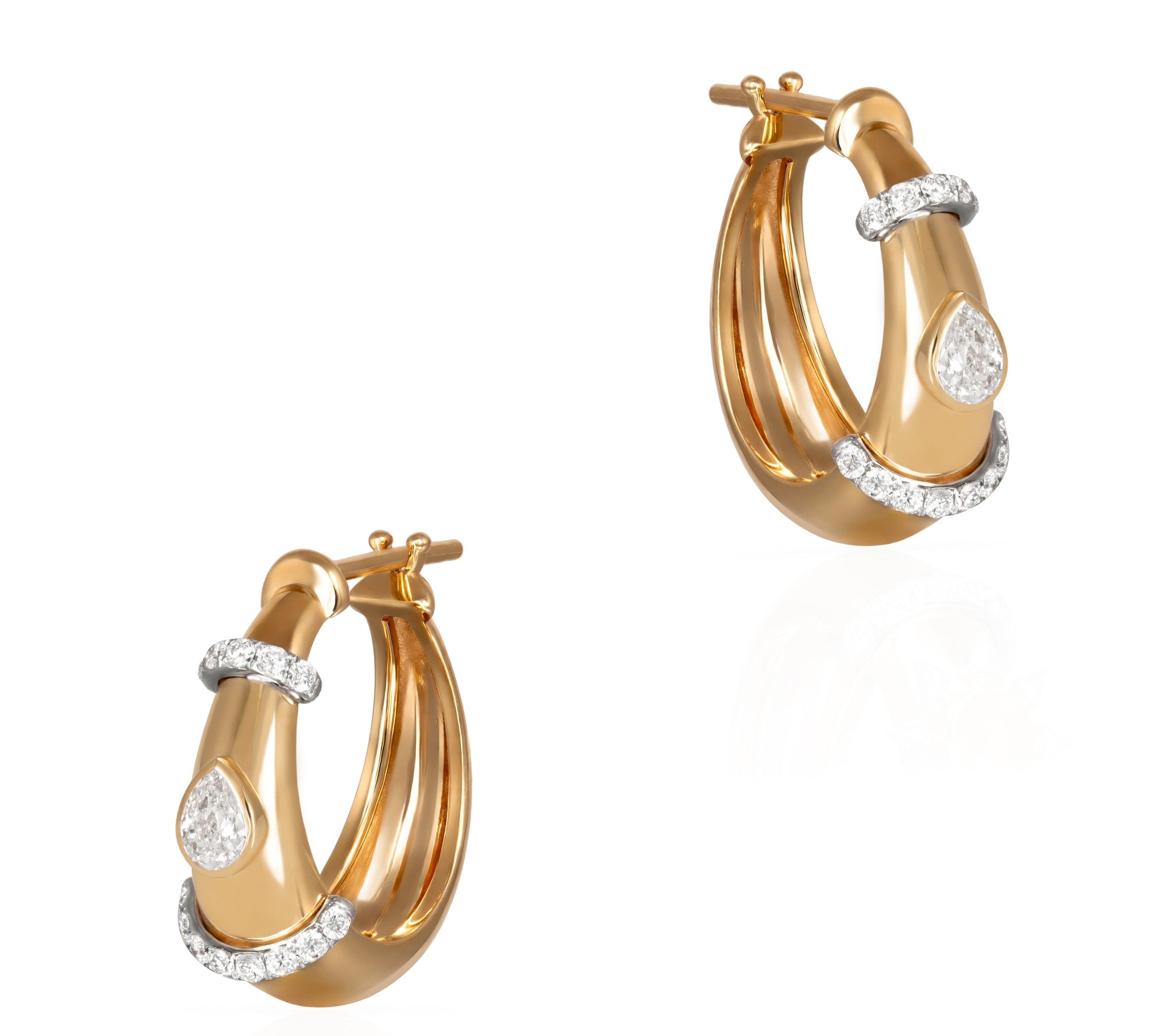 Buoy Diamond Earrings Hoops Earrings Latelier Nawbar   