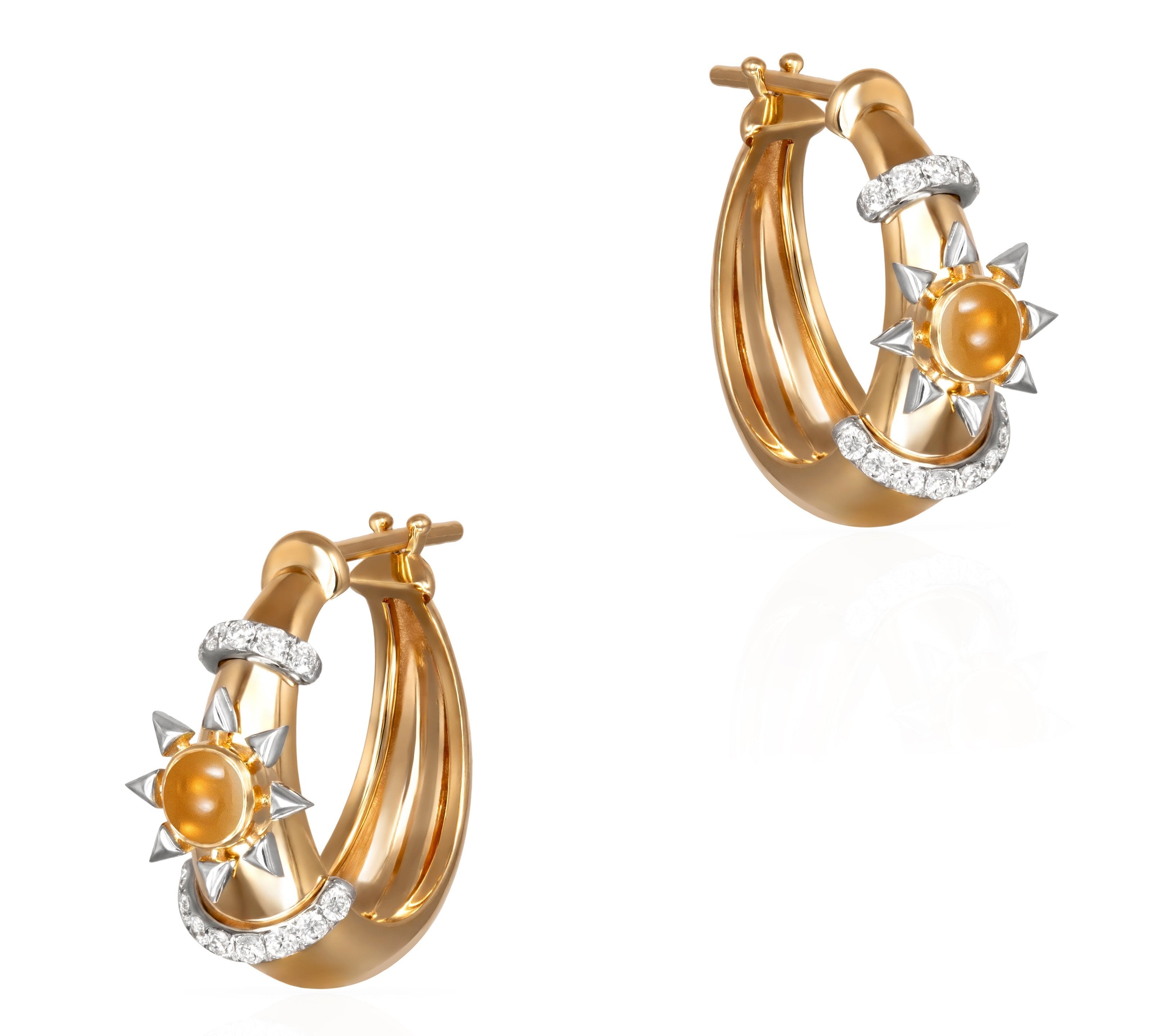 Buoy "Shape" Earrings Hoops Earrings Latelier Nawbar Buoy Star Seed Citrine  