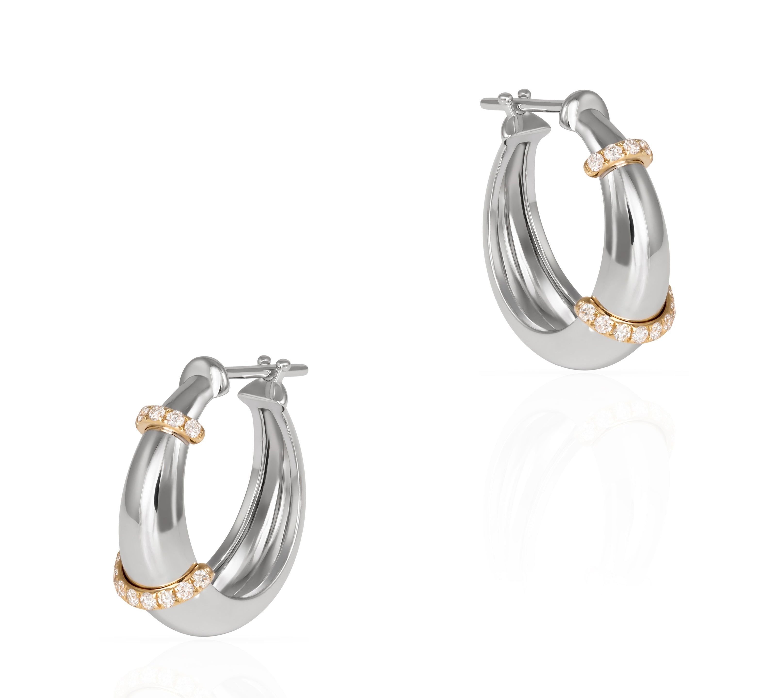 The Buoy Hoops, Size Three Hoops Earrings Latelier Nawbar White Gold  