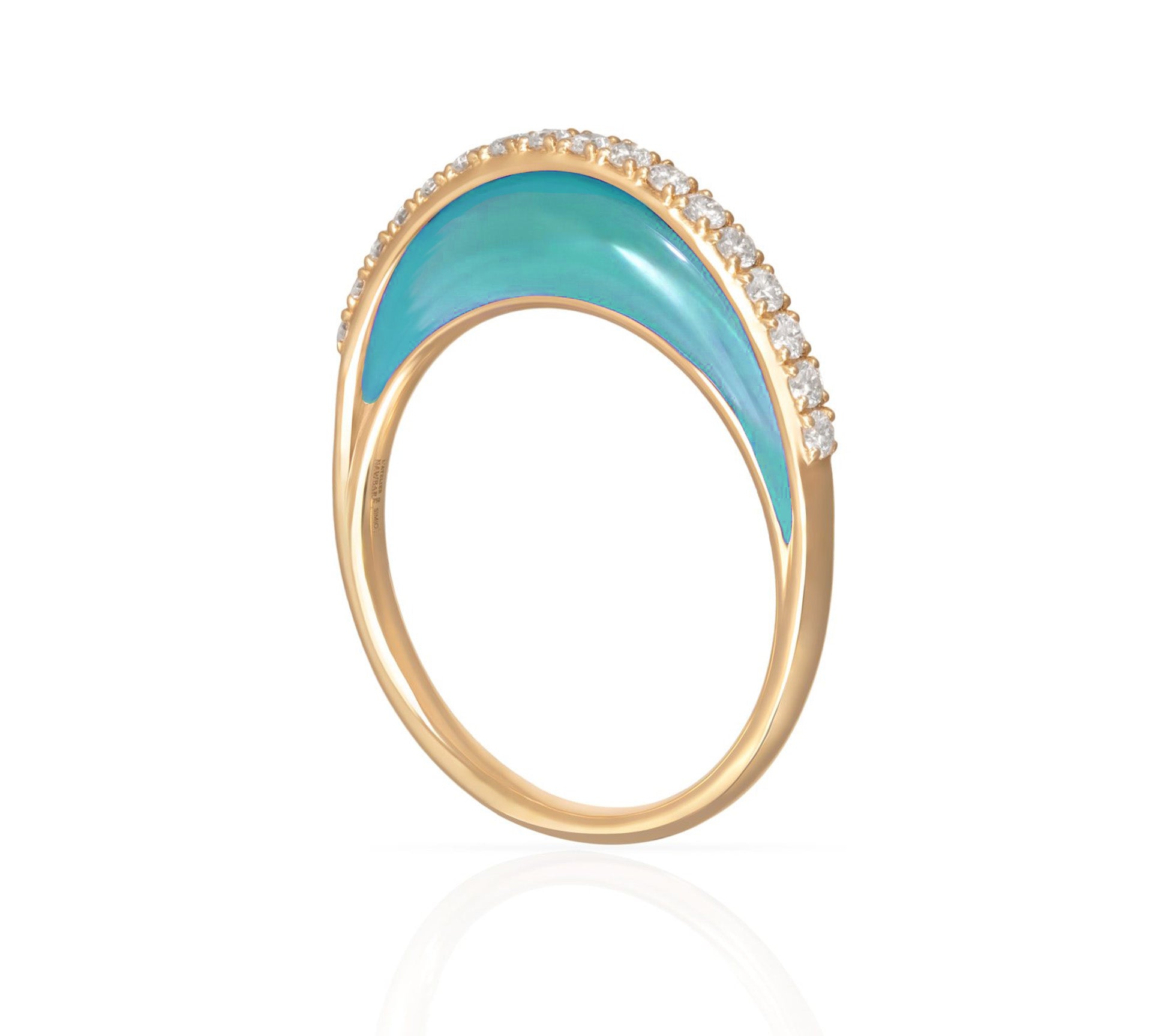 Turquoise Bloom Moon Ring Ring Latelier Nawbar