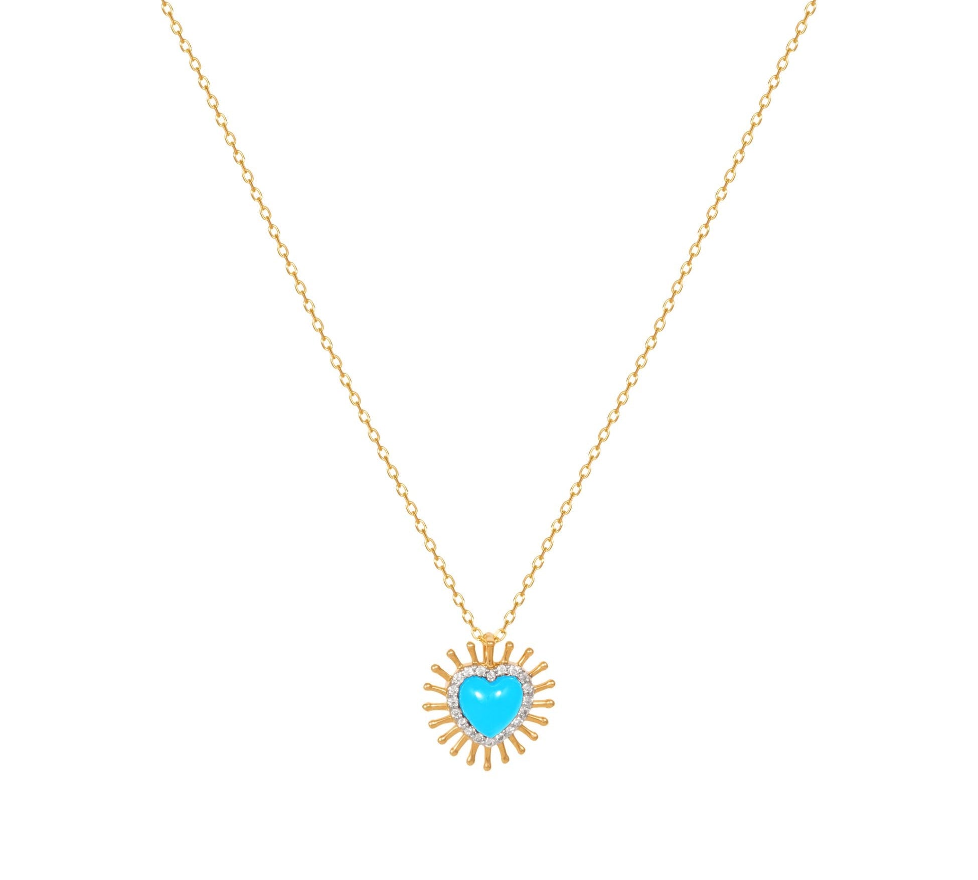 With Love Necklace Charm Necklace Latelier Nawbar Turquoise