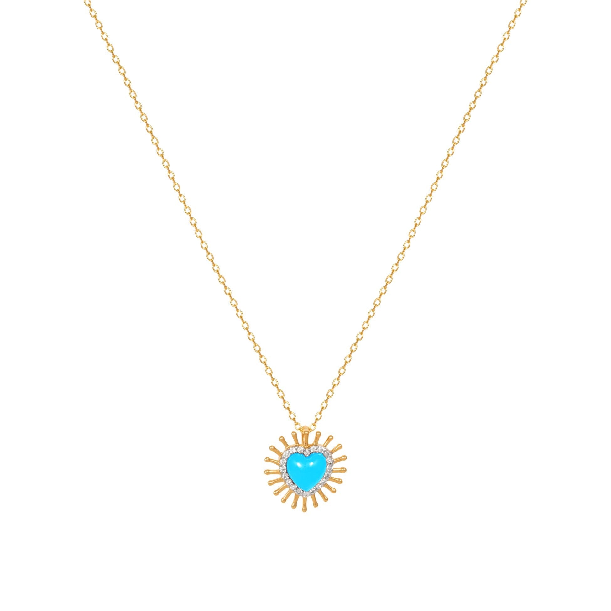 With Love Necklace Charm Necklace Latelier Nawbar Turquoise