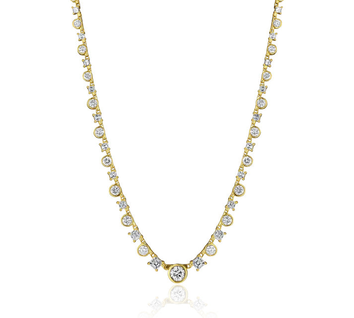 Orion's Asscher Round Diamond Tennis Necklace Tennis Necklace House of Ravn