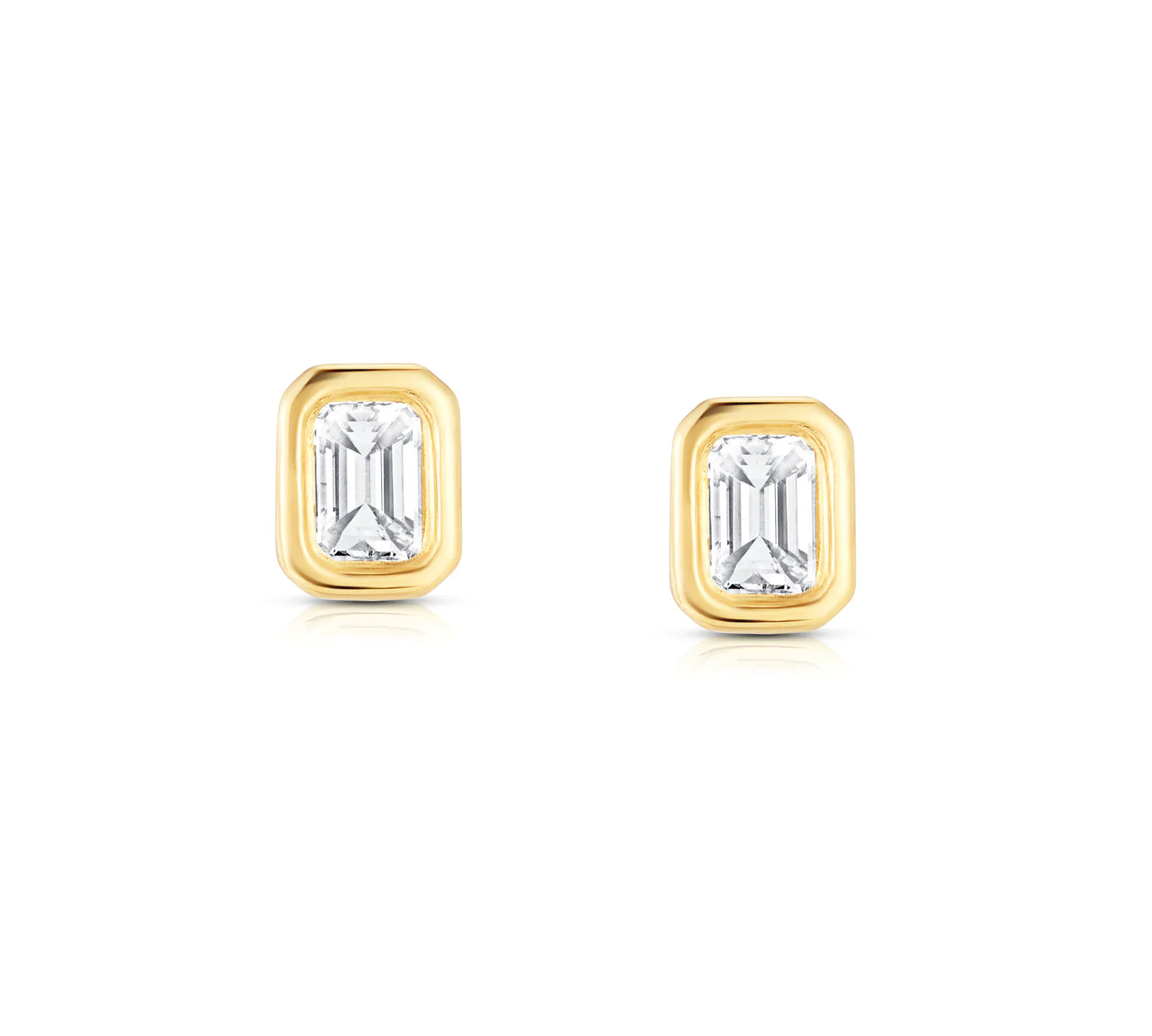 Nova Stud Stud Earrings Carbon and Hyde Yellow Gold  