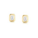 Nova Stud Stud Earrings Carbon and Hyde Yellow Gold  