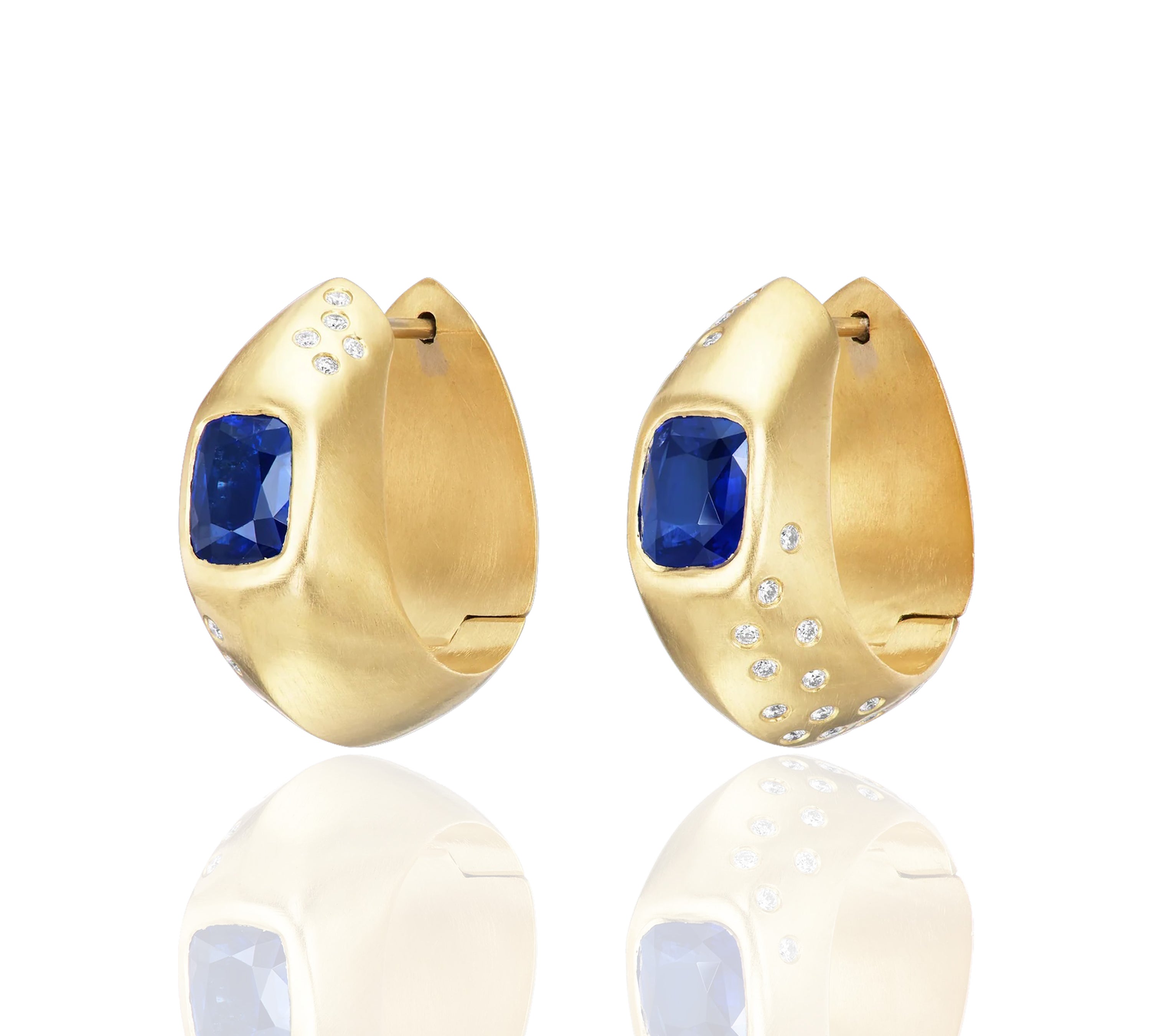 Sapphire Hinged Hoops Hoop Earrings Ophelia Eve   