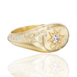 Victorian Star Signet Ring with Diamonds Signet Ophelia Eve   