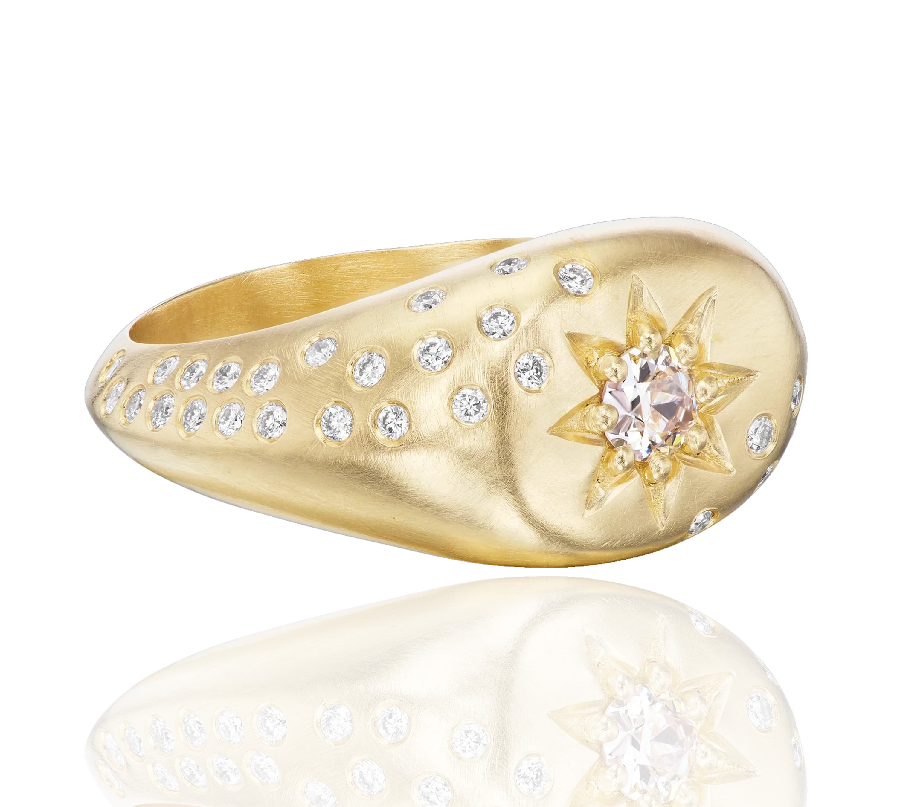 Victorian Star Signet Ring with Diamonds Signet Ophelia Eve   