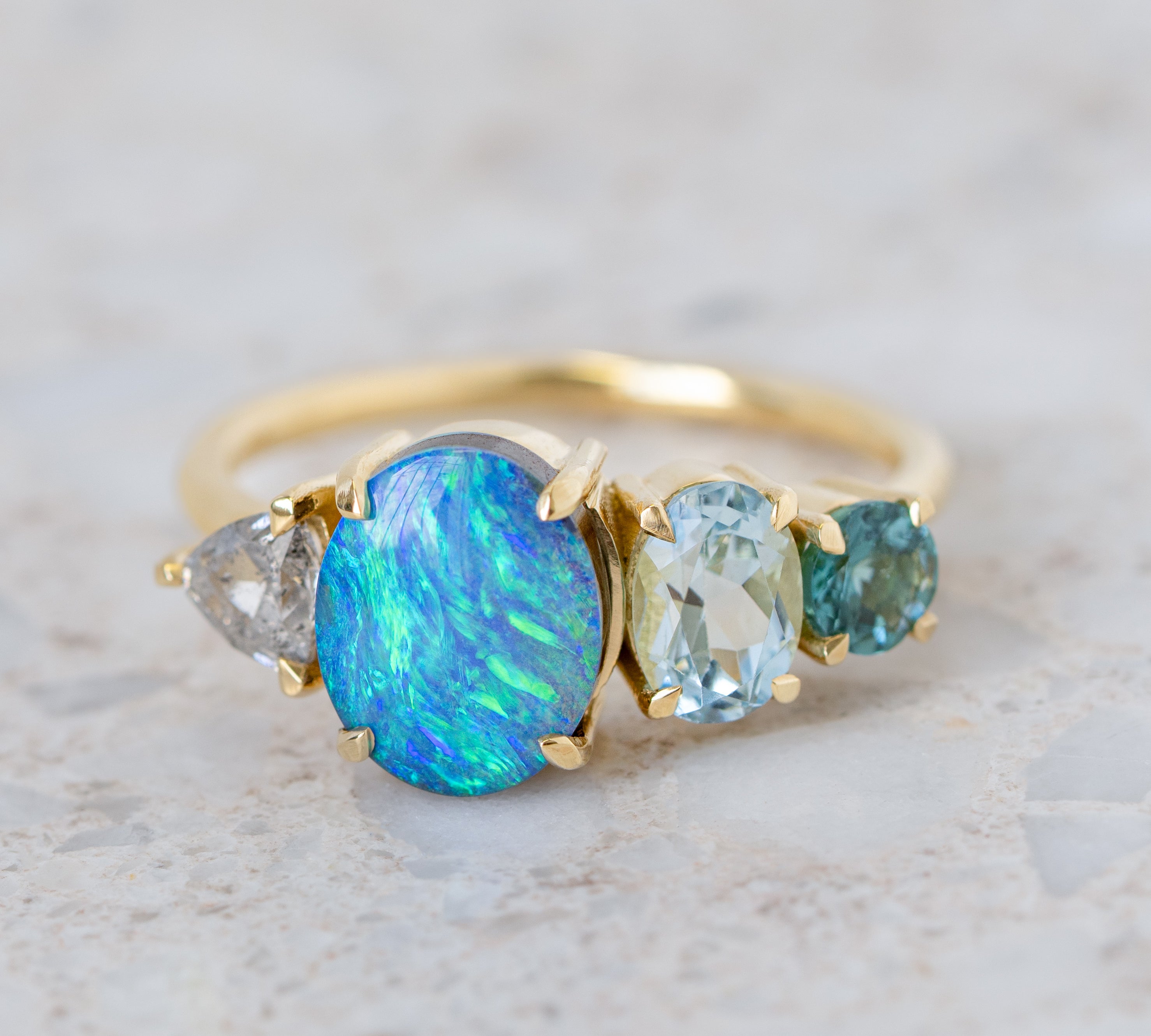 OOAK Boulder Opal Ocean Splice Ring Rings Sarah Gardner Fine Jewelry   