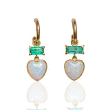 OOAK Coober Pedy Opal Heart Charm Earrings Drop Earrings Sarah Gardner Fine Jewelry
