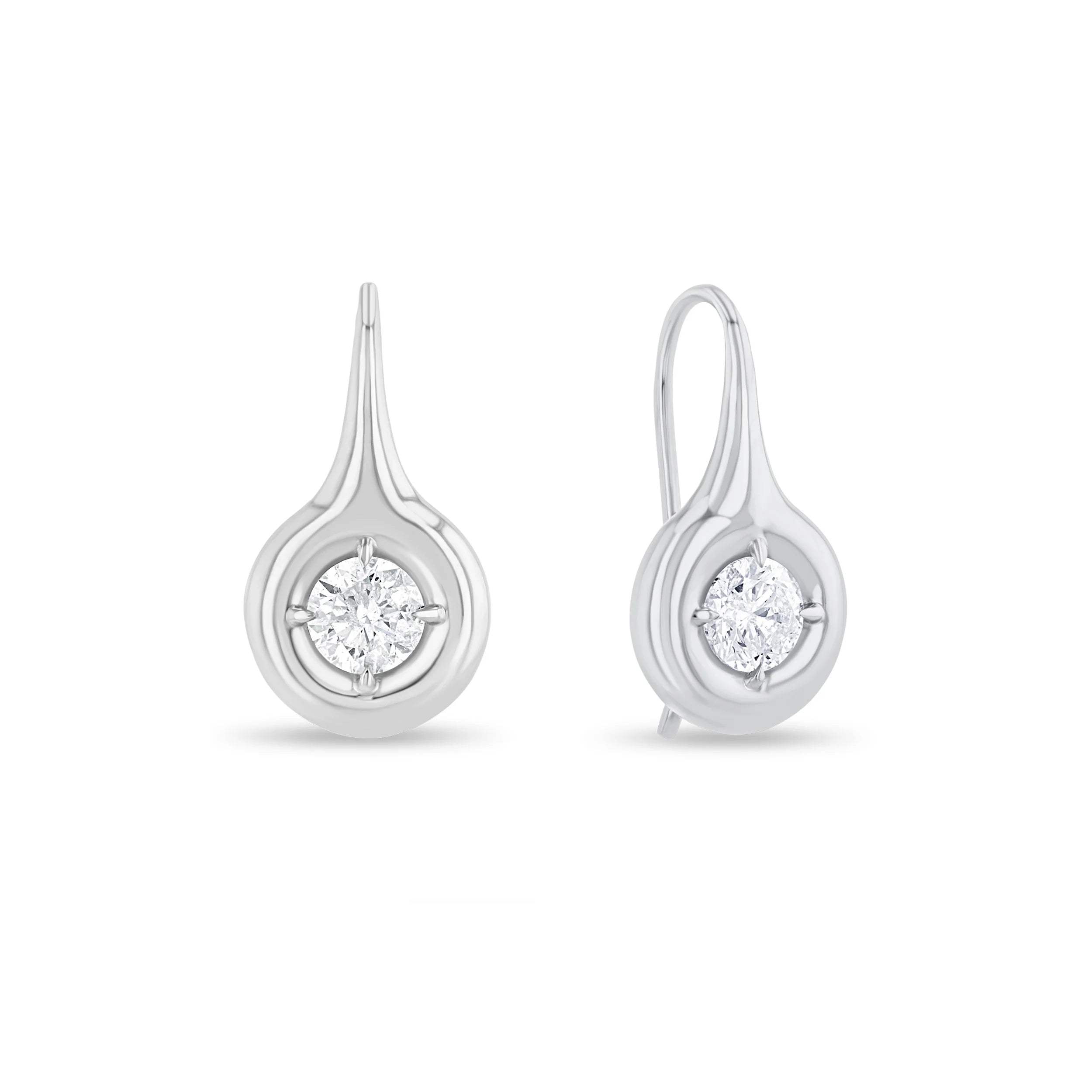Orb Drop Earrings Drop Earrings Carbon and Hyde White Gold  