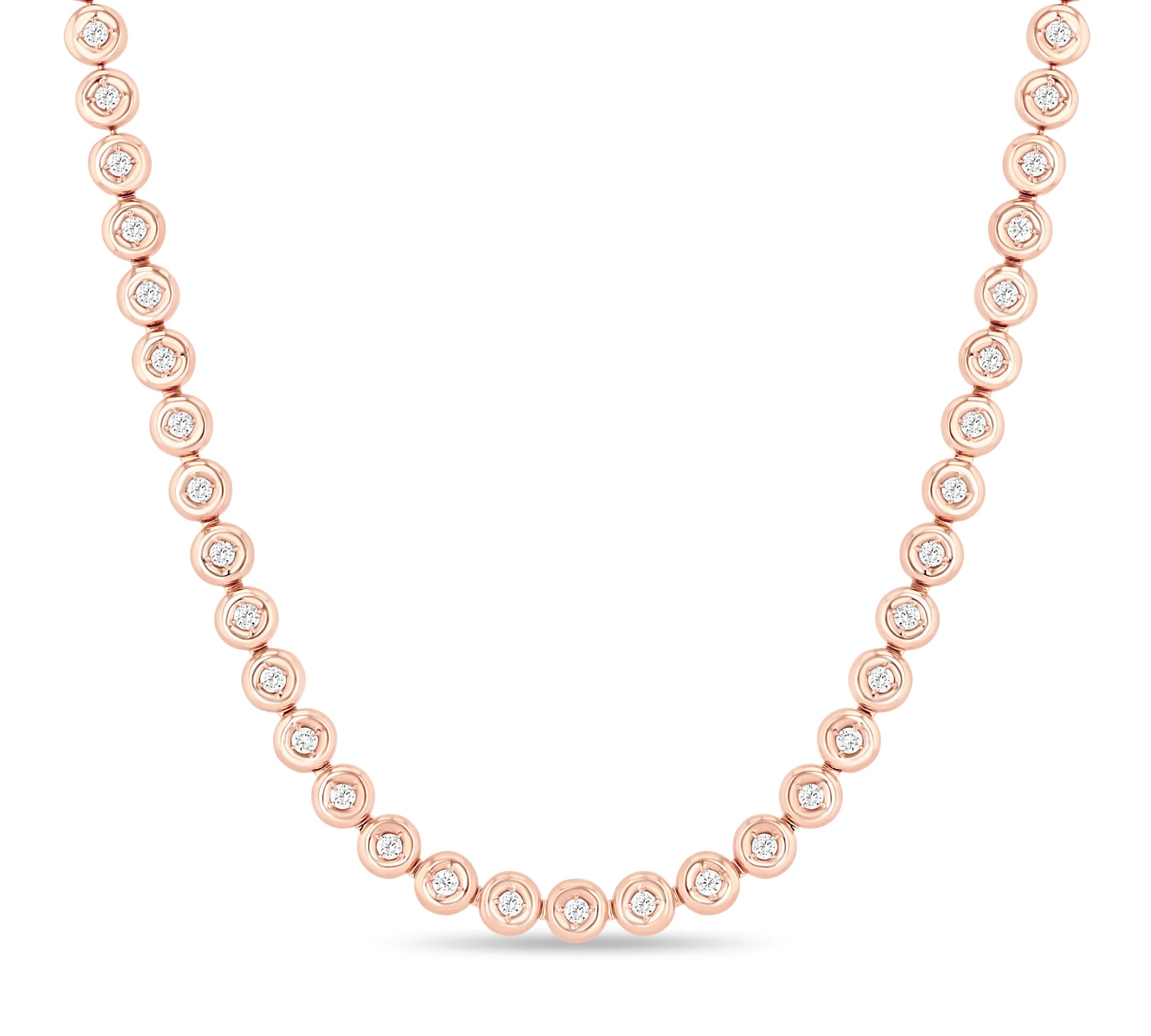 Orb Tennis Necklace Tennis Carbon and Hyde Rose Gold  
