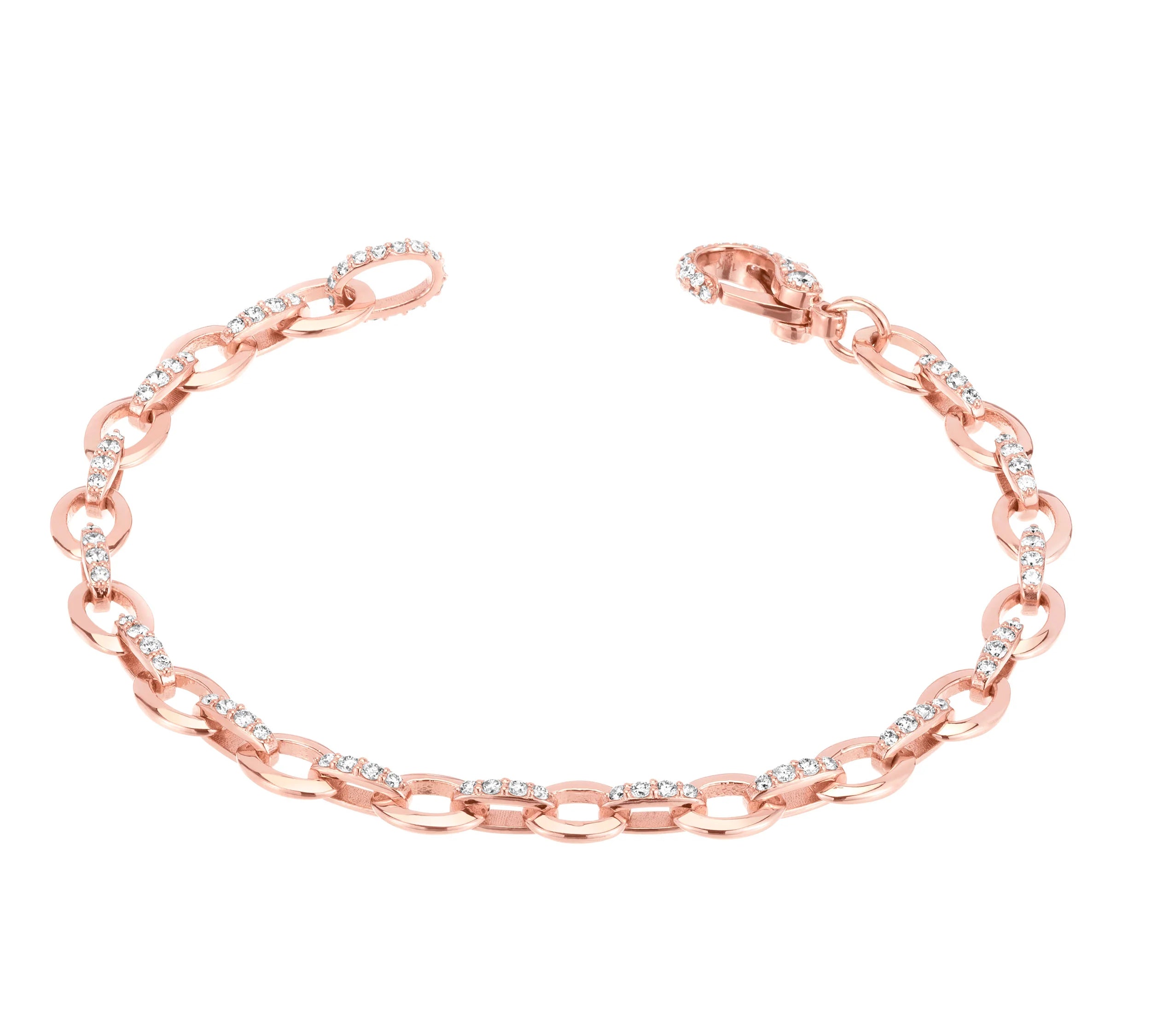 Oval Link Bracelet Chain Bracelet Carbon and Hyde Rose Gold  