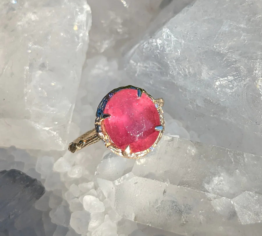Pink Tourmaline Ring Cocktail Elisabeth Bell Jewelry   