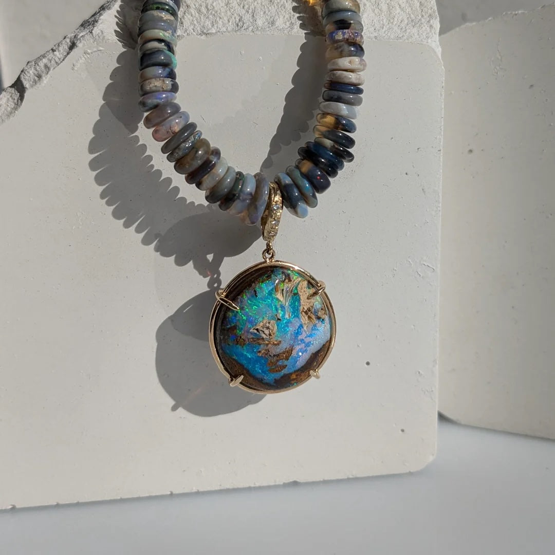 Lunar Opal Necklace Pendant Necklace Elisabeth Bell Jewelry