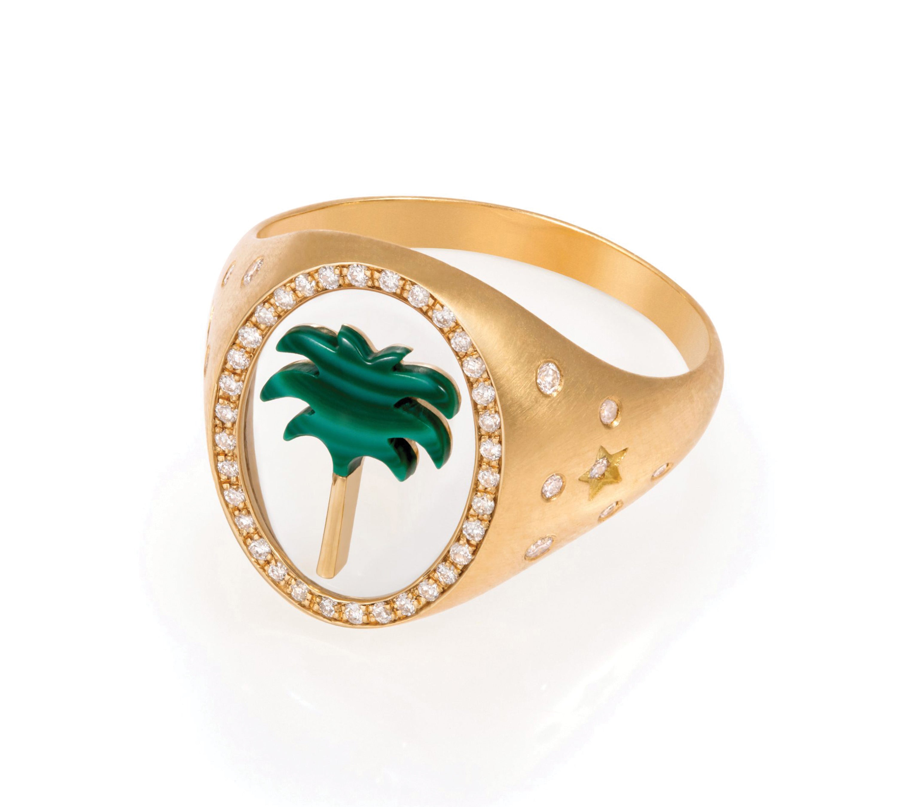 Palm 2.0 Diamond Ring Signet Ring Latelier Nawbar