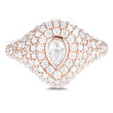 Pear Bling Pinky Ring Midi Carbon and Hyde Rose Gold  