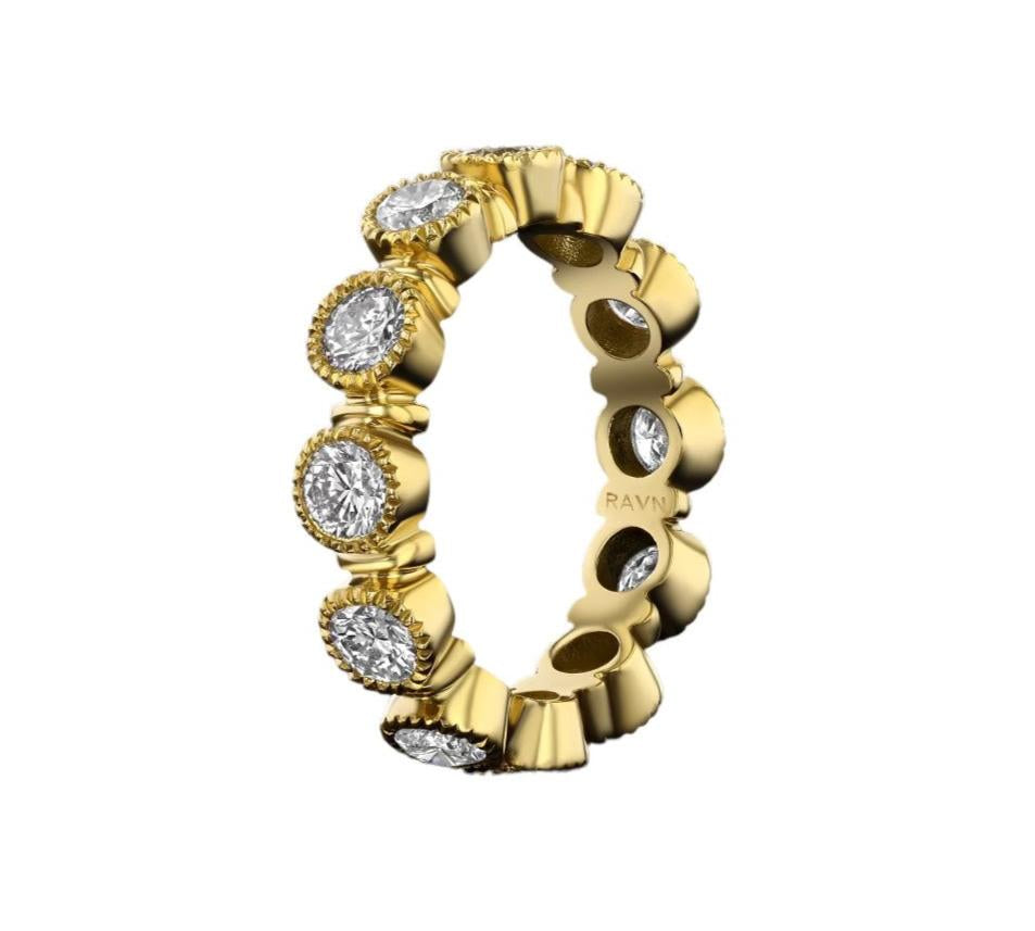 Milgrain Eternity Diamond Band Band Ring House of RAVN   