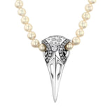 Raven Skull Pearl Necklace Pendant House of Ravn   