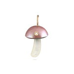 Pink Pearl Magic Mushroom Charm with Diamond Charm Maura Green   