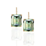 Prasiolite Emerald-Cut Drops Drop Earrings Roseark Deux