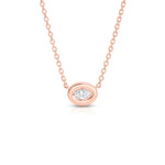 Ovalis Necklace Pendant Carbon and Hyde Rose Gold  