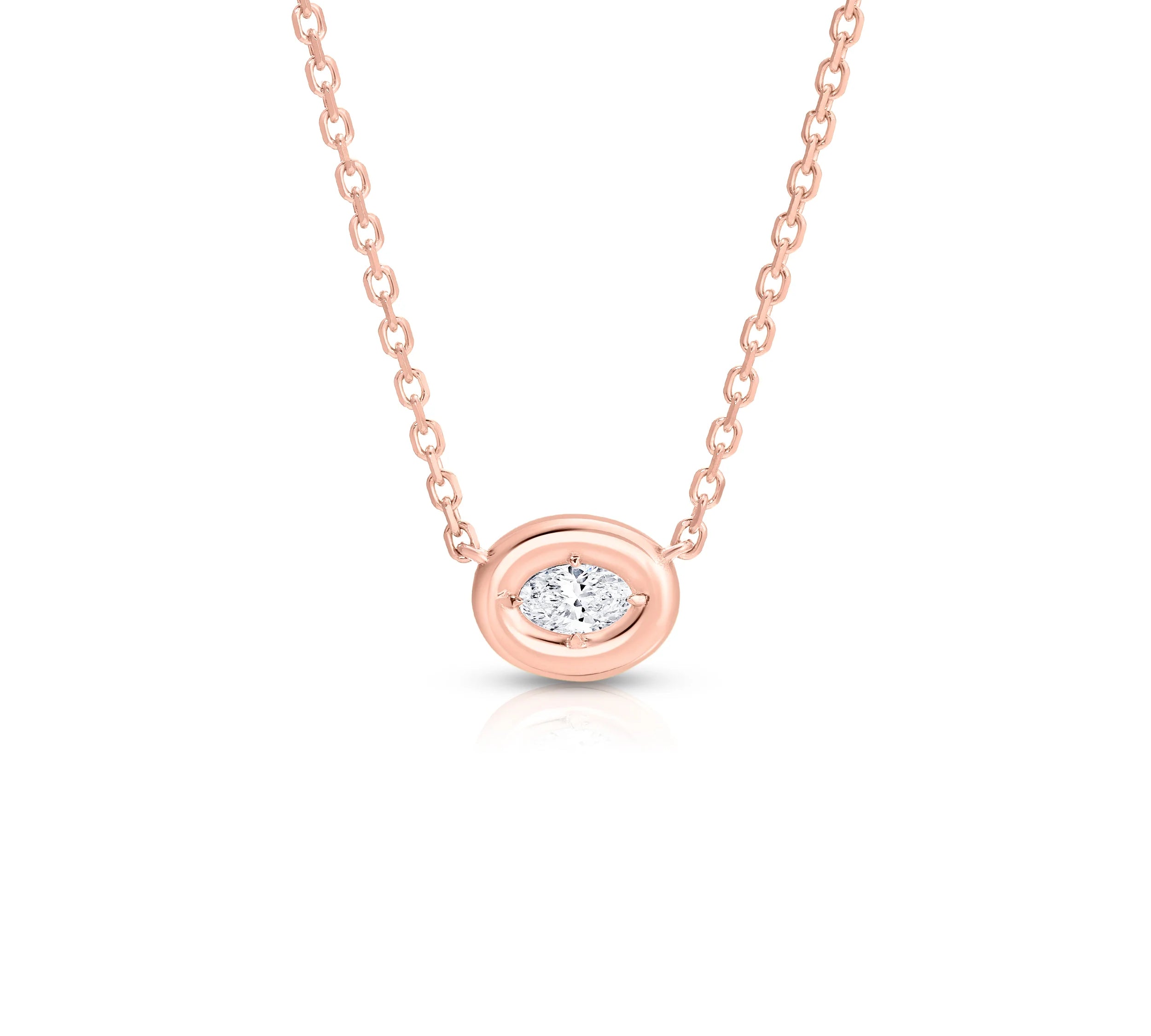 Ovalis Necklace Pendant Carbon and Hyde Rose Gold  