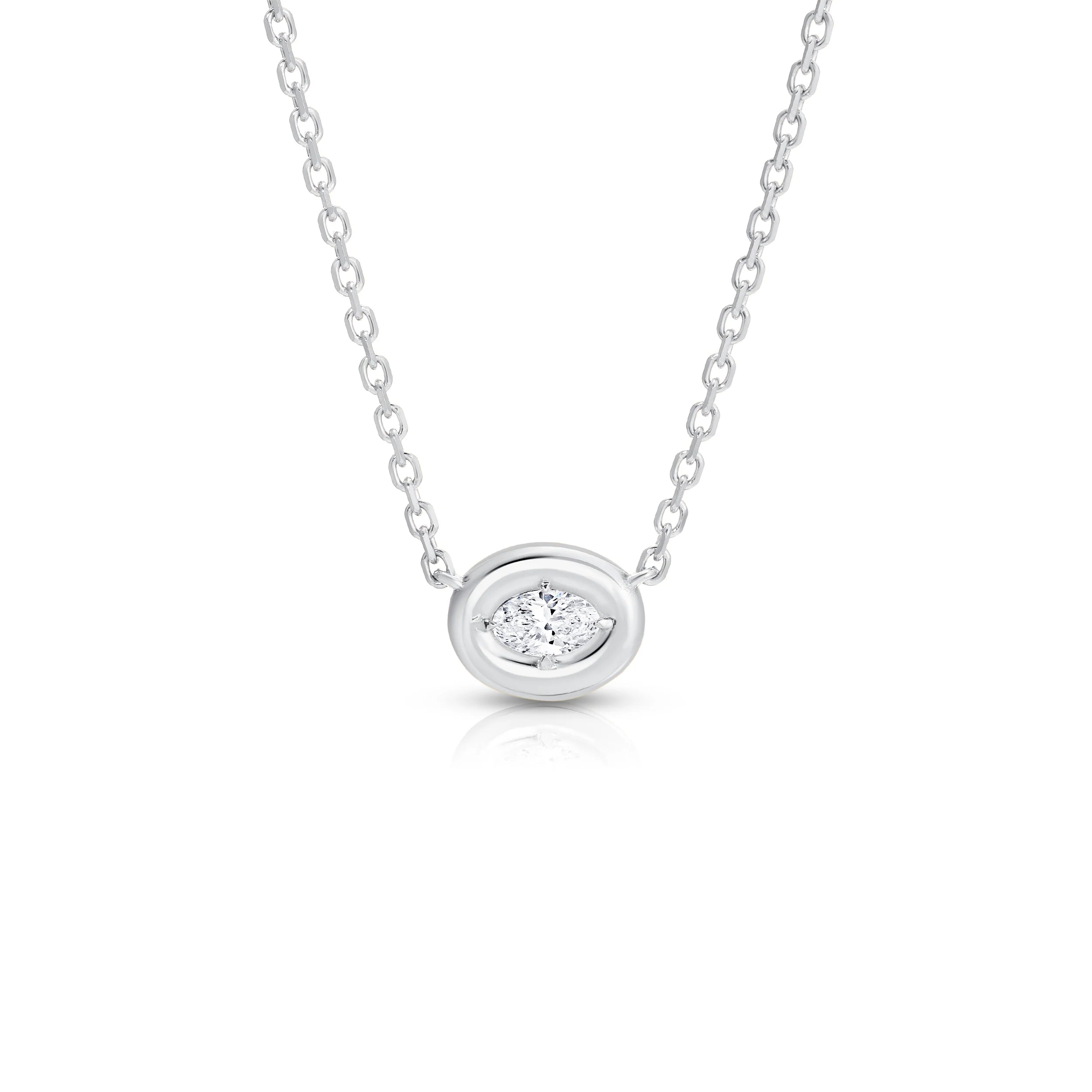 Ovalis Necklace Pendant Carbon and Hyde White Gold  